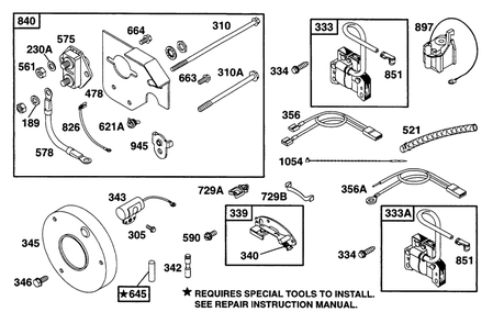 Key Panel, Elect Diagram and Parts List for 221432-0143-XX  Briggs and Stratton Engine